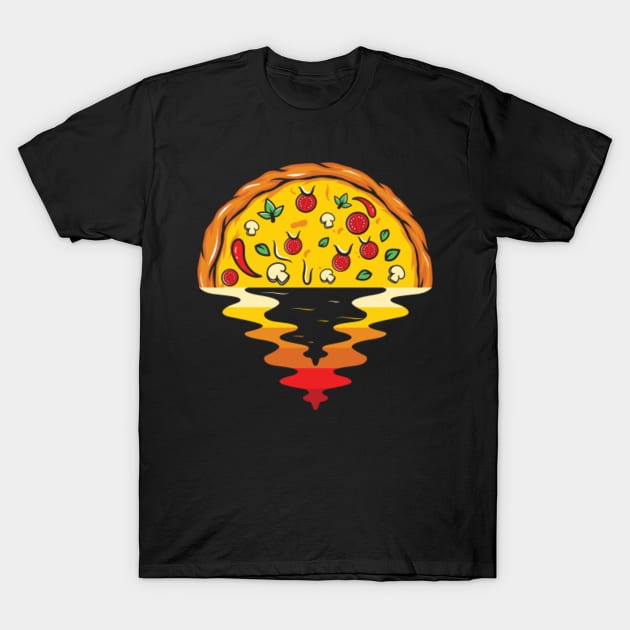 Pizza Sunset T-Shirt by TomCage